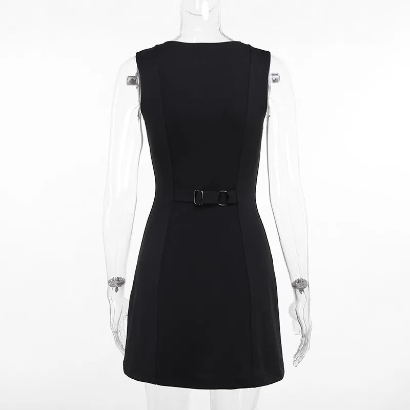 Casual Dresses- Summer Solid Sheath Button-Up Mini Dress for Women- - Chuzko Women Clothing