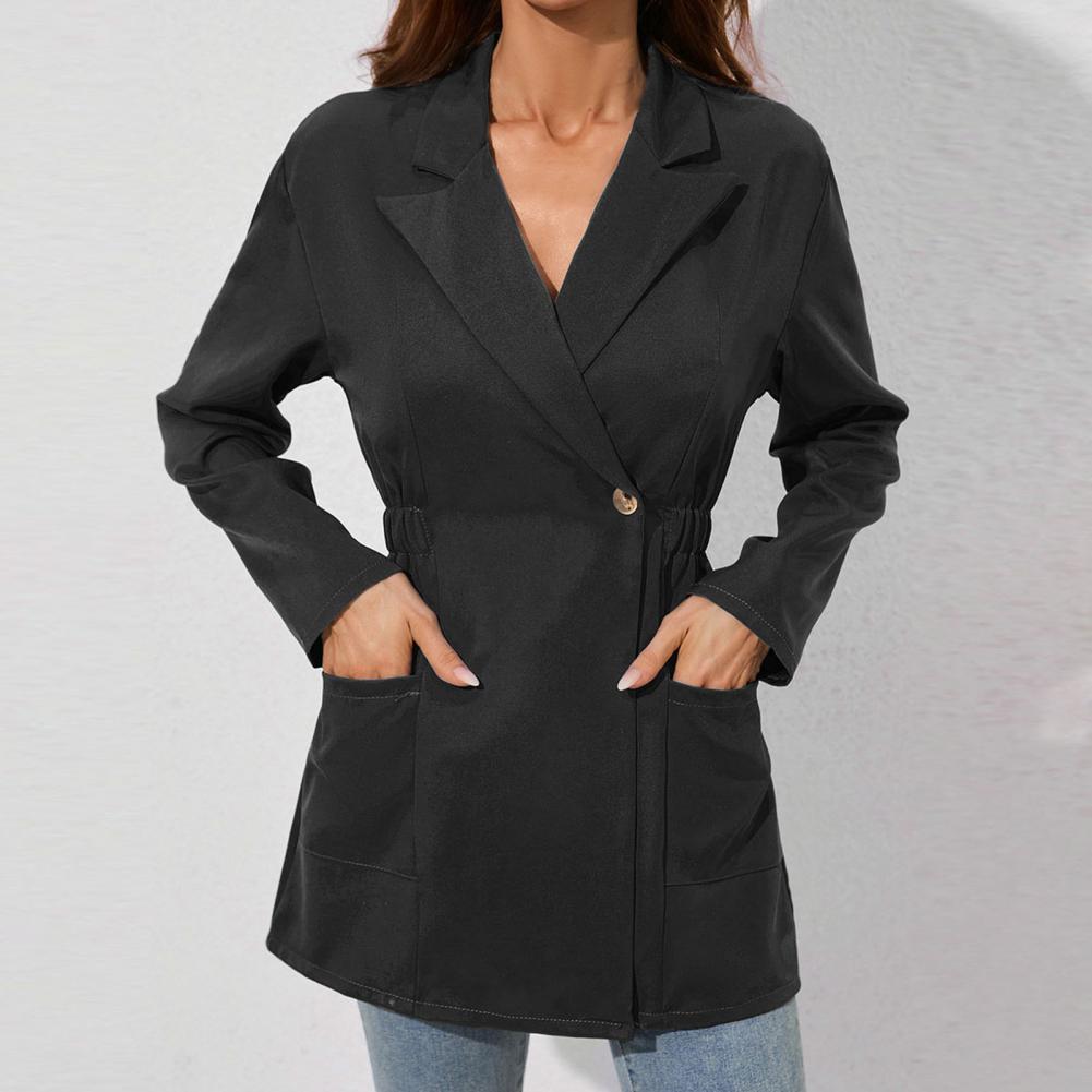 Lightweight Single-Breasted Blazer with Practical Pockets Blazers - Chuzko Women Clothing