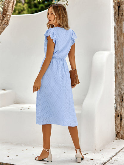 Ageless Beauty Midi Dress: Solid Color, High Waist Midi dress - Chuzko Women Clothing