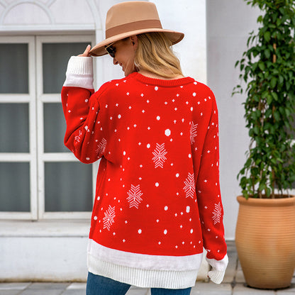 Women’s Reindeer Christmas Knit Sweater Christmas Sweaters - Chuzko Women Clothing