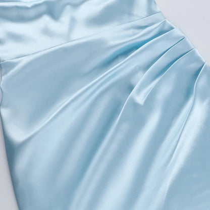 Luxe Square Neck Bodycon - Elegant Satin Mini Dress for Parties