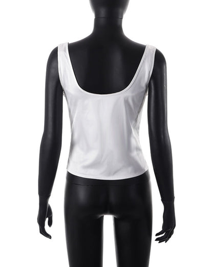 Lace Accents Satin Cowl Neck Top with Built-in Bra