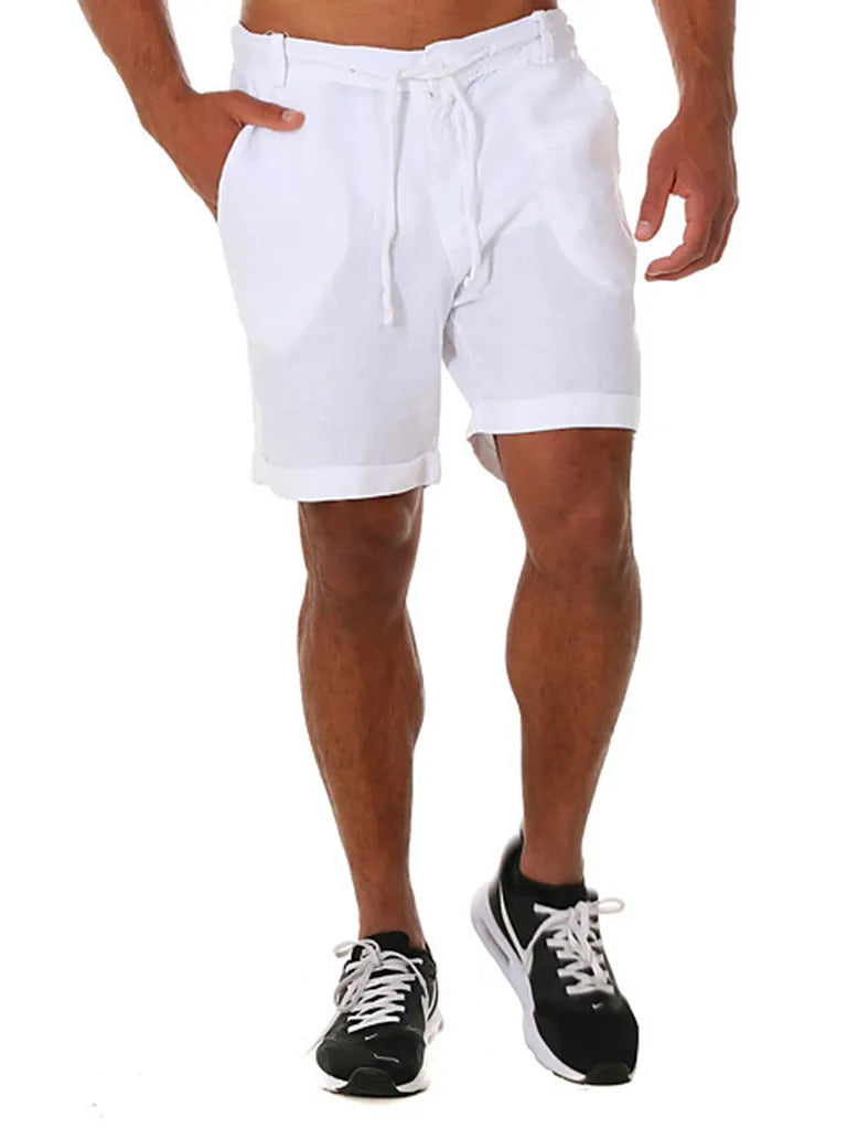 Shorts- Linen Men’s Essential Casual Shorts for Summer- - Chuzko Women Clothing