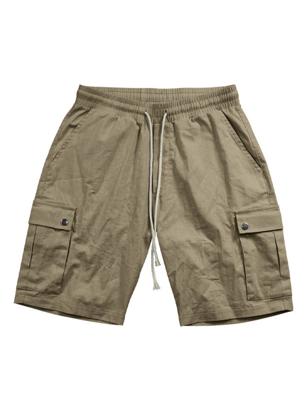 Shorts- Men’s Cotton Cargo Shorts with Multi-Pockets- - Chuzko Women Clothing