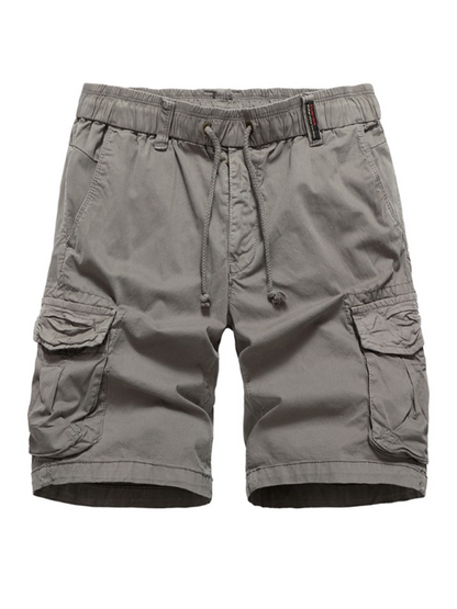 Shorts- Utility Bottoms for Men - Cargo Flap Shorts- Grey- Chuzko Women Clothing