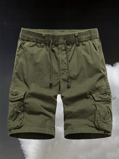 Shorts- Utility Bottoms for Men - Cargo Flap Shorts- Olive green- Chuzko Women Clothing