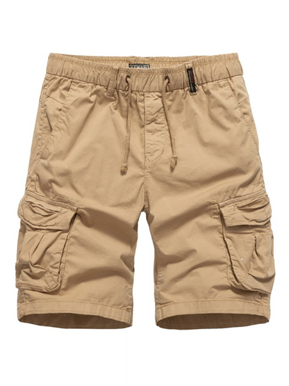 Shorts- Utility Bottoms for Men - Cargo Flap Shorts- Khaki- Chuzko Women Clothing