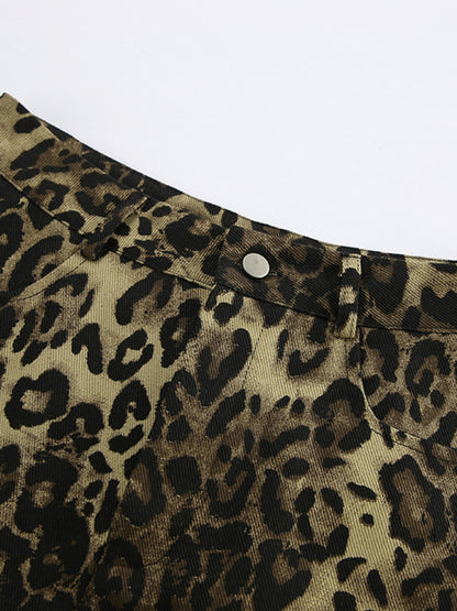Shorts- Women's Leopard Print Shorts for Beach Days- - Chuzko Women Clothing