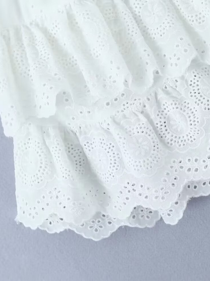 Artisanal Beauty Damen-Minirock aus Baumwolle mit Stickereien