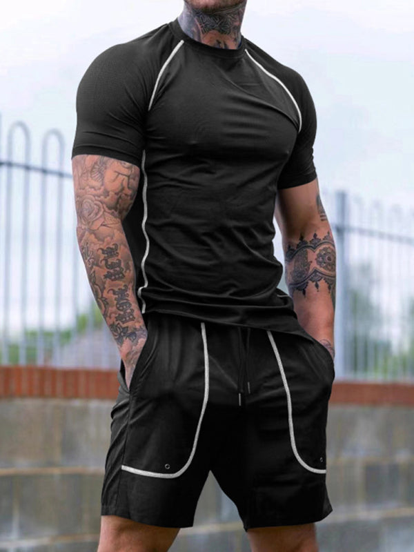 Sporty Outfits- Men’s Gym Workout Set - Sporty Shorts & T-Shirts for Active Living- - Chuzko Women Clothing