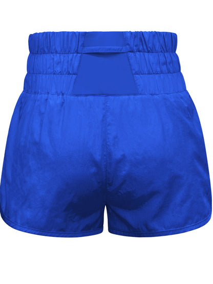 Sporty Shorts- Women's Smocked Waistband Workout Shorts- - Chuzko Women Clothing
