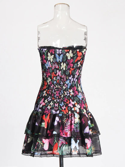 Women's Summer Smocked Drop-Waist Mini Dress