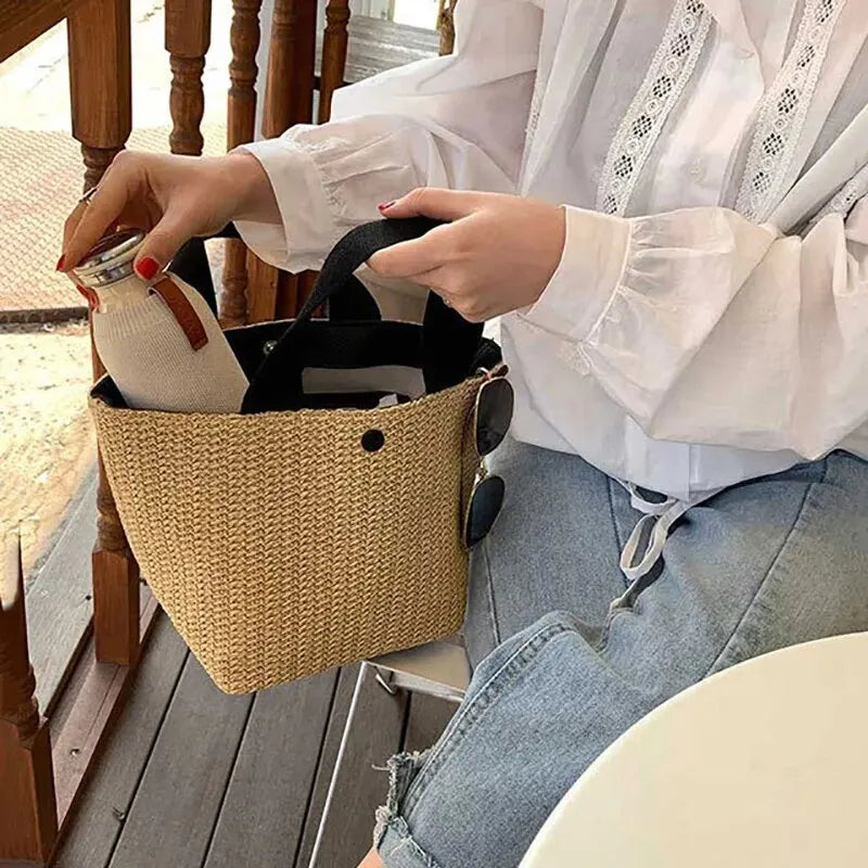 Straw Bags- Eco-Chic Straw Look Bag for Beach Days & Casual Wear- - Chuzko Women Clothing