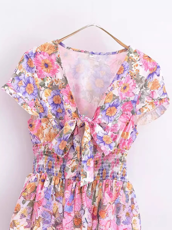 Summer Dresses- Garden Party Essential Romantic Floral A-Line Sundress- - Chuzko Women Clothing