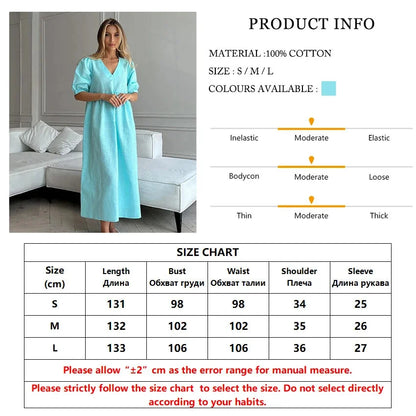 Summer Dresses- Summer Breeze Cotton Midi Dress- - Chuzko Women Clothing