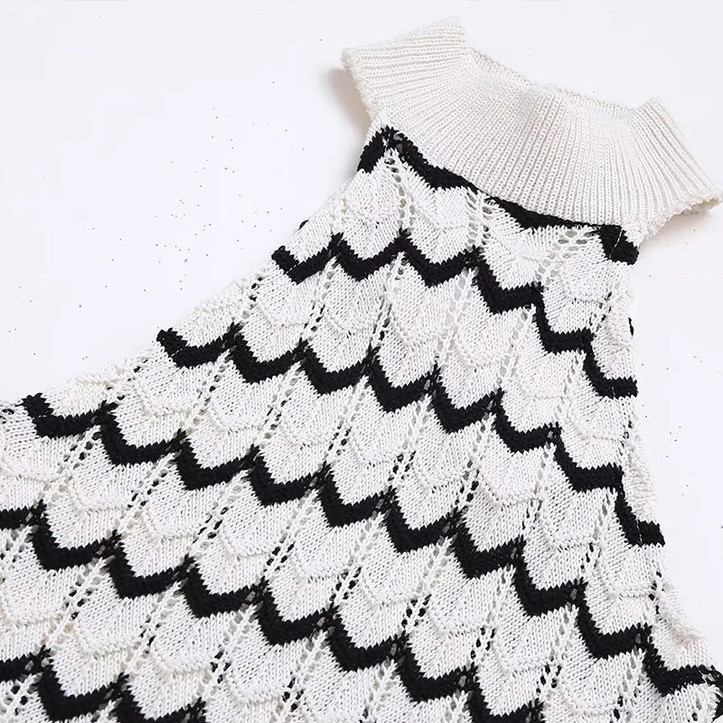 Summer Dresses- Summer Zigzag Crochet Mini Dress- - Chuzko Women Clothing