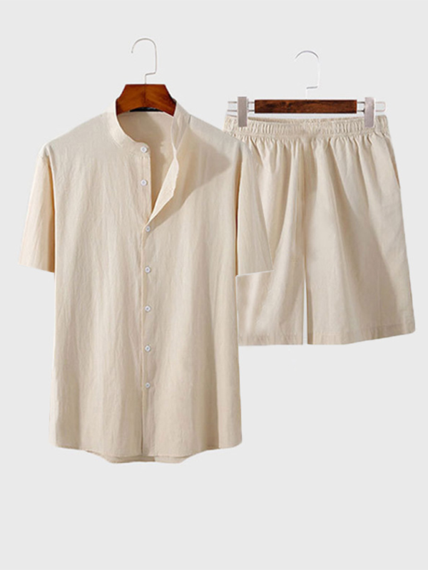 Men's Cotton Summer Outfit with Shirt & Shorts