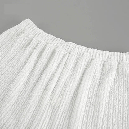 Set aus Shorts und Weste zum Binden in frischem Weiß für Damen