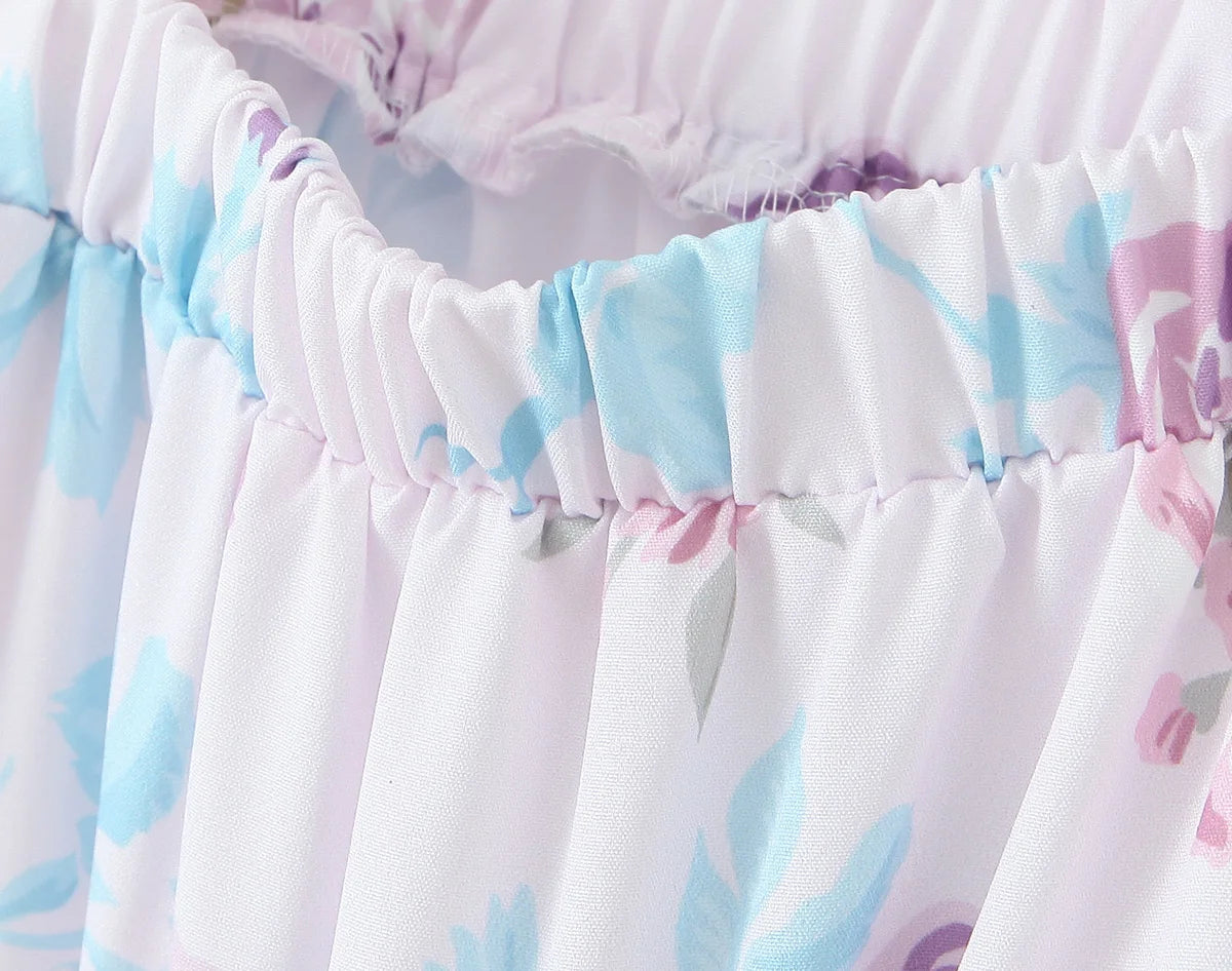 Floral Print Tie-Shoulder Dress for Summer - Tiered Cami Sundress