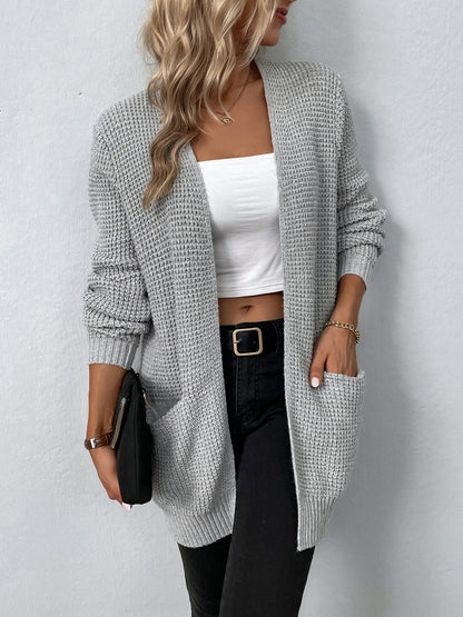 Sweater Cardigans- Layer Up Luxe Knit Cardigan for Casual and Office Wear- - Chuzko Women Clothing