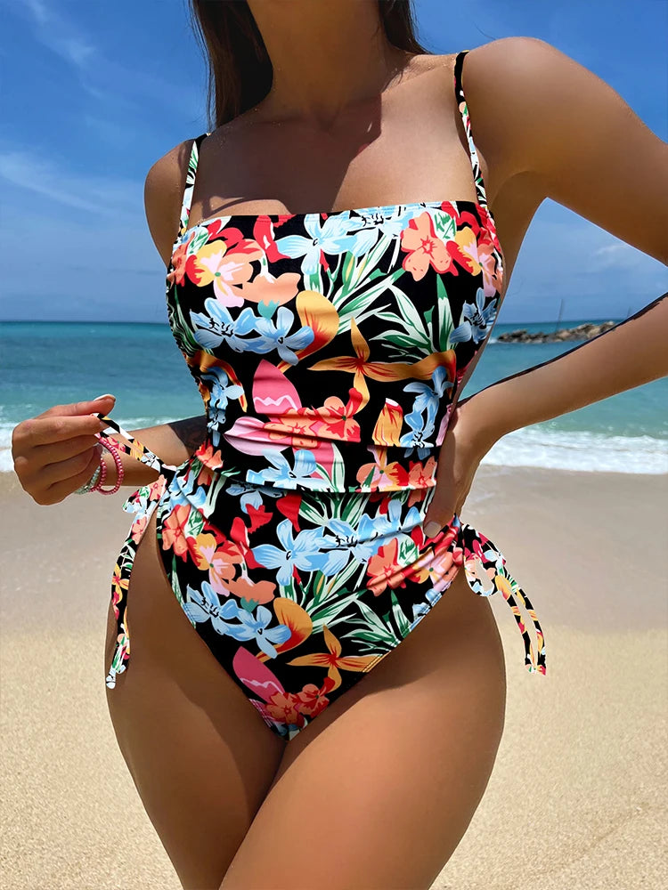 Swimwear- Adjustable One-Piece Swimsuit for Every Beach Outing- - Chuzko Women Clothing
