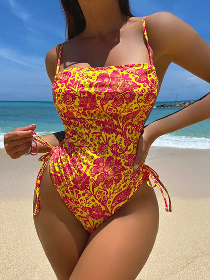 Swimwear- Adjustable One-Piece Swimsuit for Every Beach Outing- - Chuzko Women Clothing