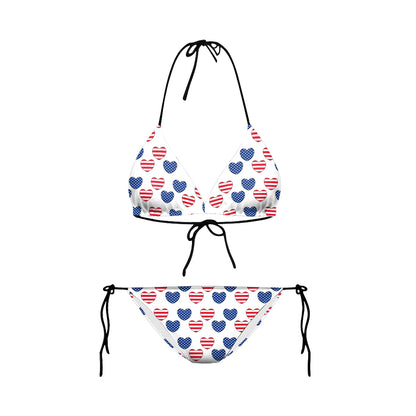 Swimwear- Women Patriotic 2 Piece String Swimwear for Every U.S. Holiday & July 4th- Y03150- Chuzko Women Clothing
