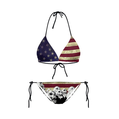 Swimwear- Women Patriotic 2 Piece String Swimwear for Every U.S. Holiday & July 4th- Y03014- Chuzko Women Clothing