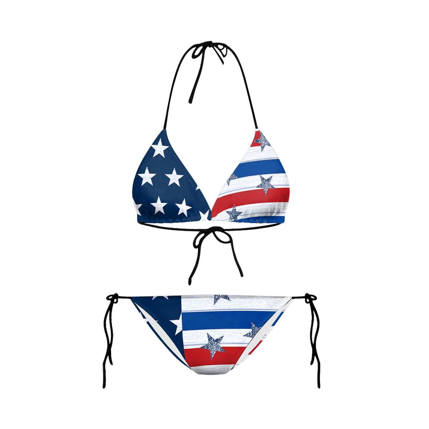 Swimwear- Women Patriotic 2 Piece String Swimwear for Every U.S. Holiday & July 4th- Y03060- Chuzko Women Clothing