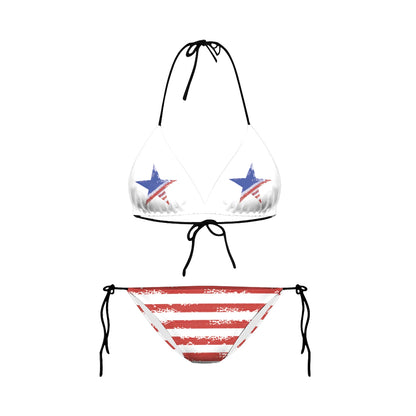 Swimwear- Women Patriotic 2 Piece String Swimwear for Every U.S. Holiday & July 4th- Y03152- Chuzko Women Clothing