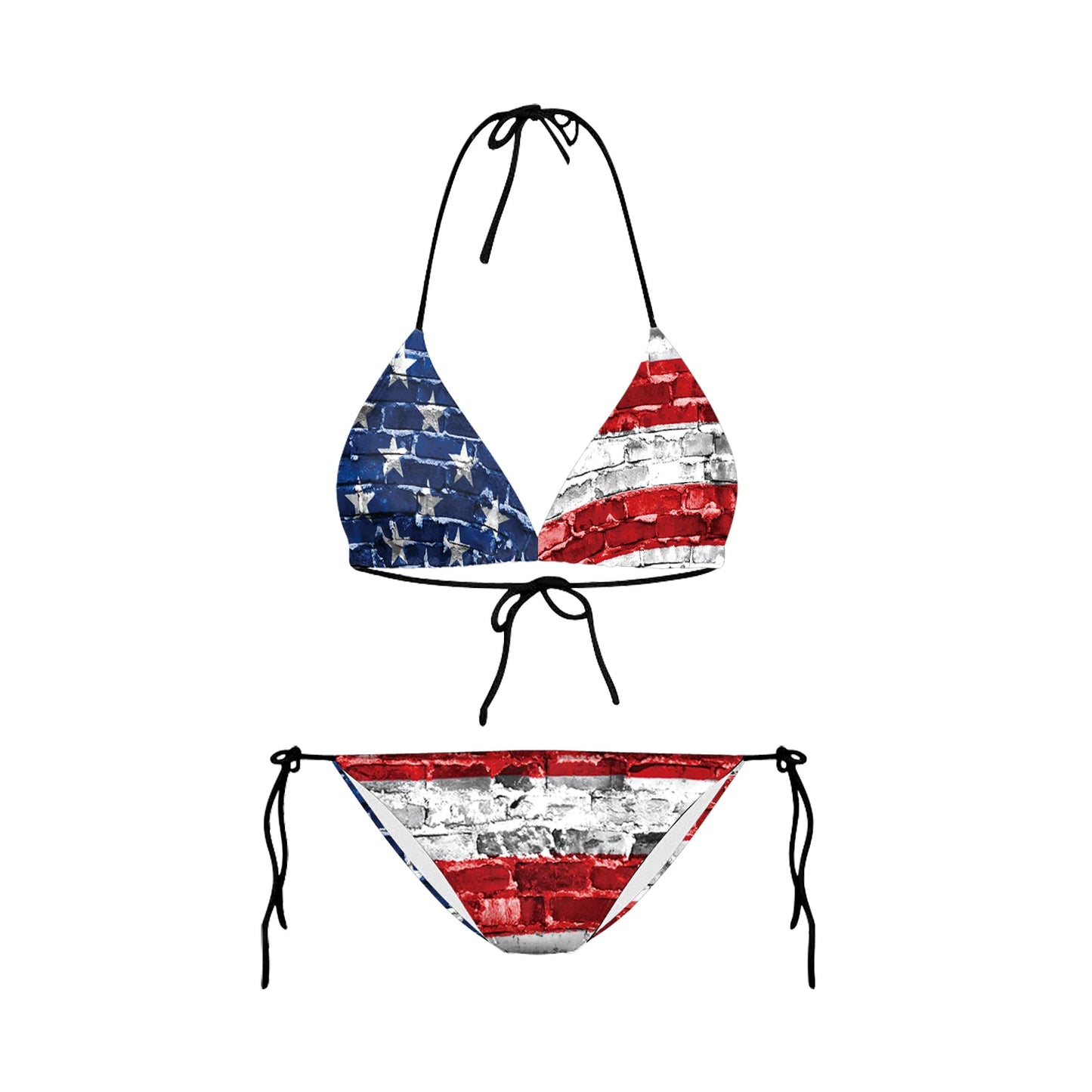 Swimwear- Women Patriotic 2 Piece String Swimwear for Every U.S. Holiday & July 4th- Y03061- Chuzko Women Clothing