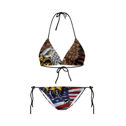 Swimwear- Women Patriotic 2 Piece String Swimwear for Every U.S. Holiday & July 4th- Y03063- Chuzko Women Clothing