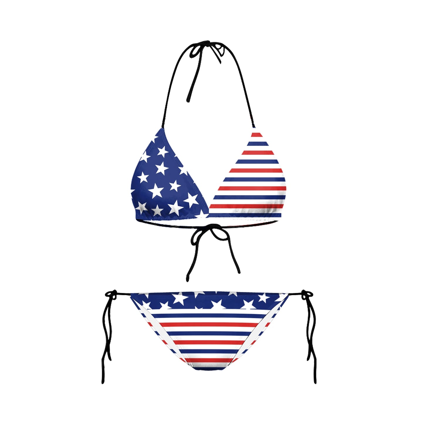Swimwear- Women Patriotic 2 Piece String Swimwear for Every U.S. Holiday & July 4th- Y03049- Chuzko Women Clothing