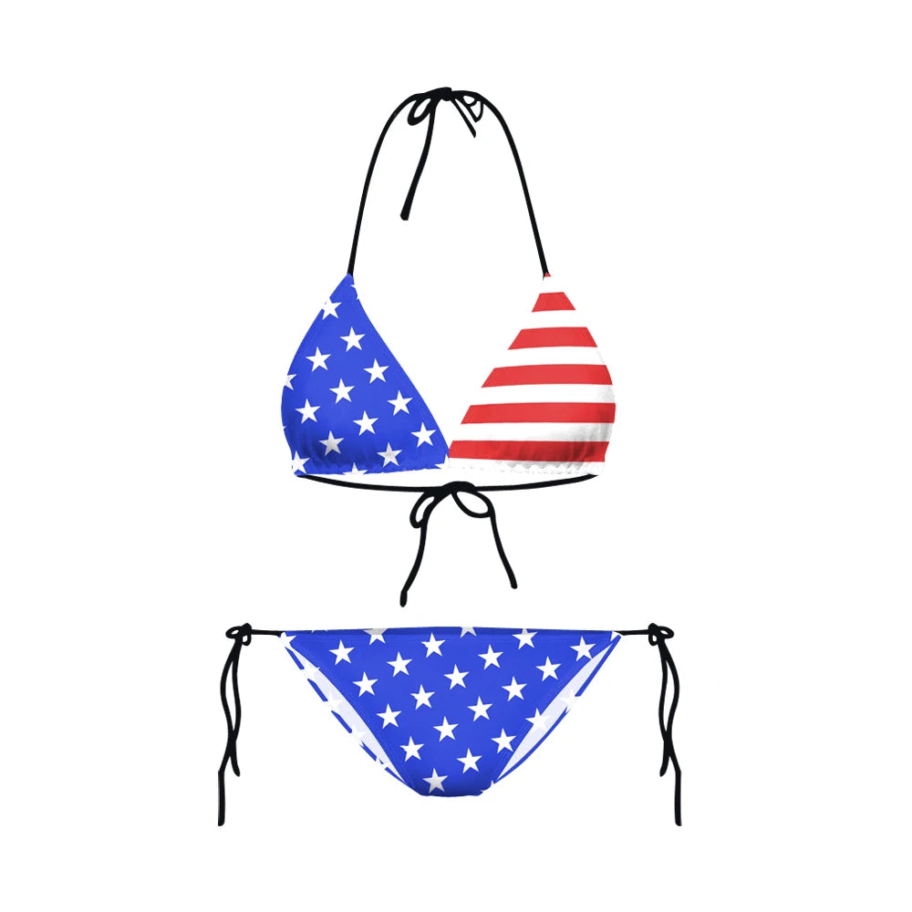 Swimwear- Women Patriotic 2 Piece String Swimwear for Every U.S. Holiday & July 4th- Y03012- Chuzko Women Clothing