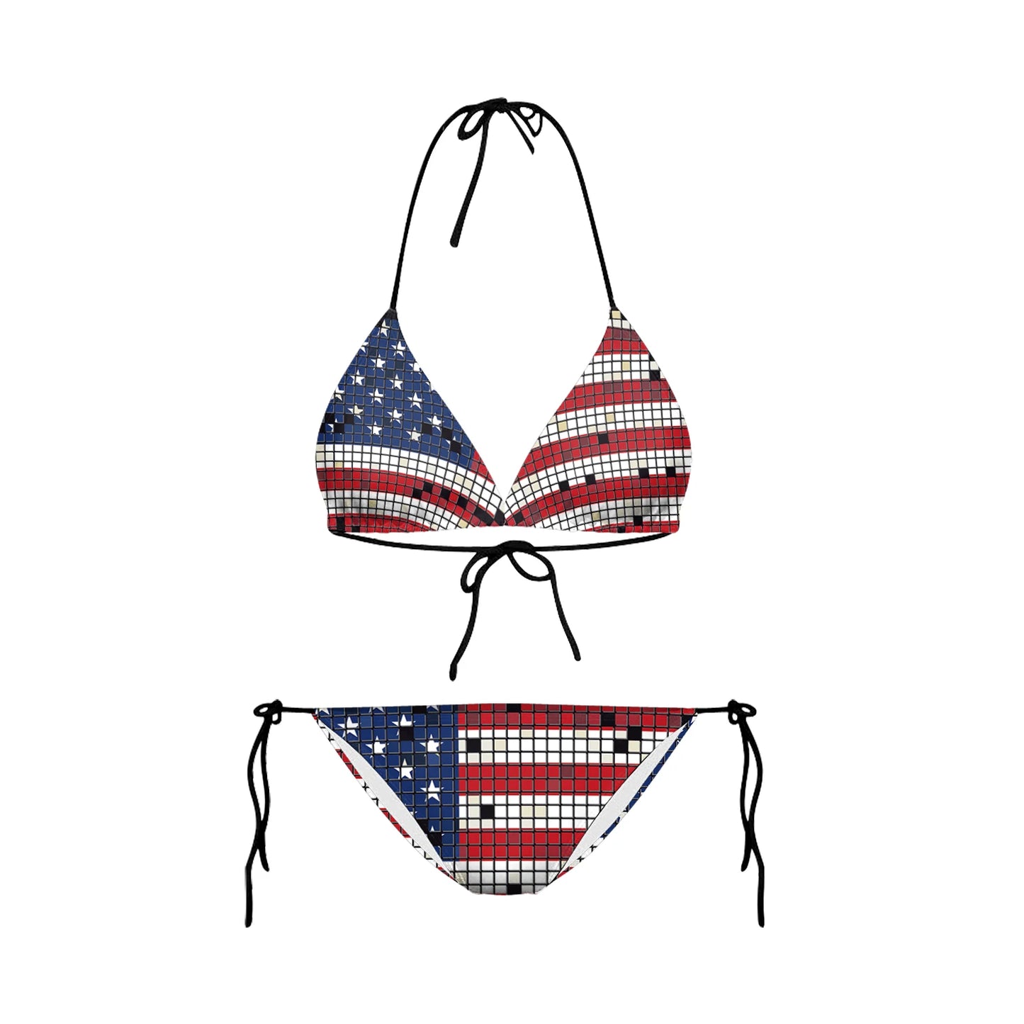 Swimwear- Women Patriotic 2 Piece String Swimwear for Every U.S. Holiday & July 4th- Y03077- Chuzko Women Clothing