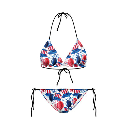 Swimwear- Women Patriotic 2 Piece String Swimwear for Every U.S. Holiday & July 4th- Y03149- Chuzko Women Clothing