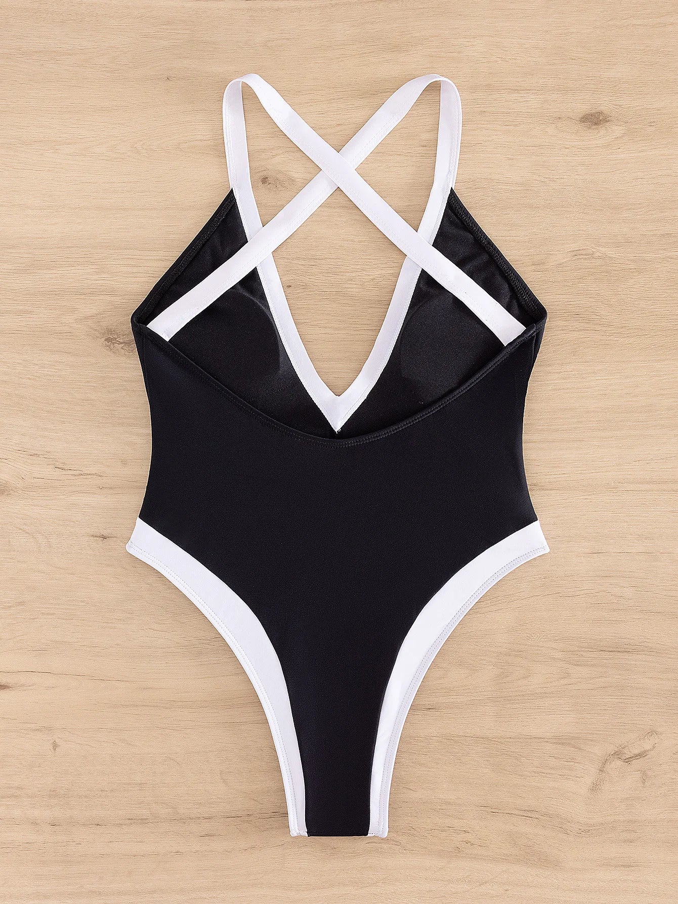 Swimwear- Women's One-Piece Swimwear with Contrast Binding for Aquatic Adventures