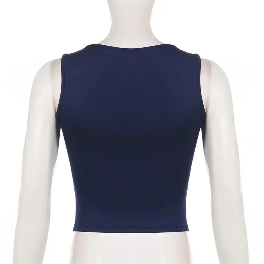 Square Neck Sleeveless Top for Casual Outdoor Gatherings