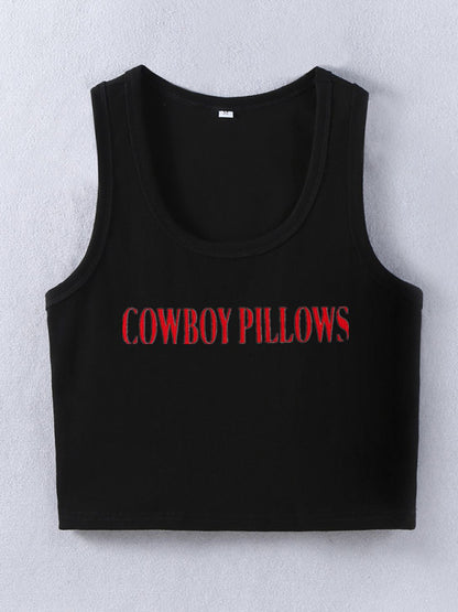 Women's Cowgirl Pillow Print Tank Top in Cotton