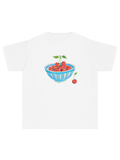 Cherry Damen Kurzarm Sommer T-Shirt aus Baumwollmischung