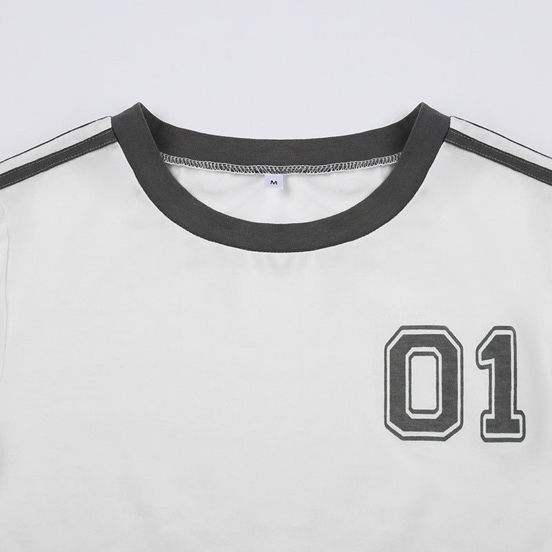 Tees- Navy Sport T-Shirt - Women's Baseball Tee- - Chuzko Women Clothing