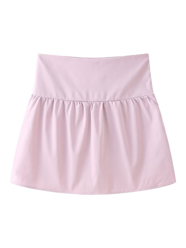 Tops- Summer Solid Cotton Peplum Strapless Tube Top for Women- Pink- Chuzko Women Clothing