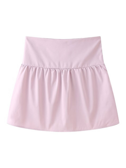 Tops- Summer Solid Cotton Peplum Strapless Tube Top for Women- Pink- Chuzko Women Clothing