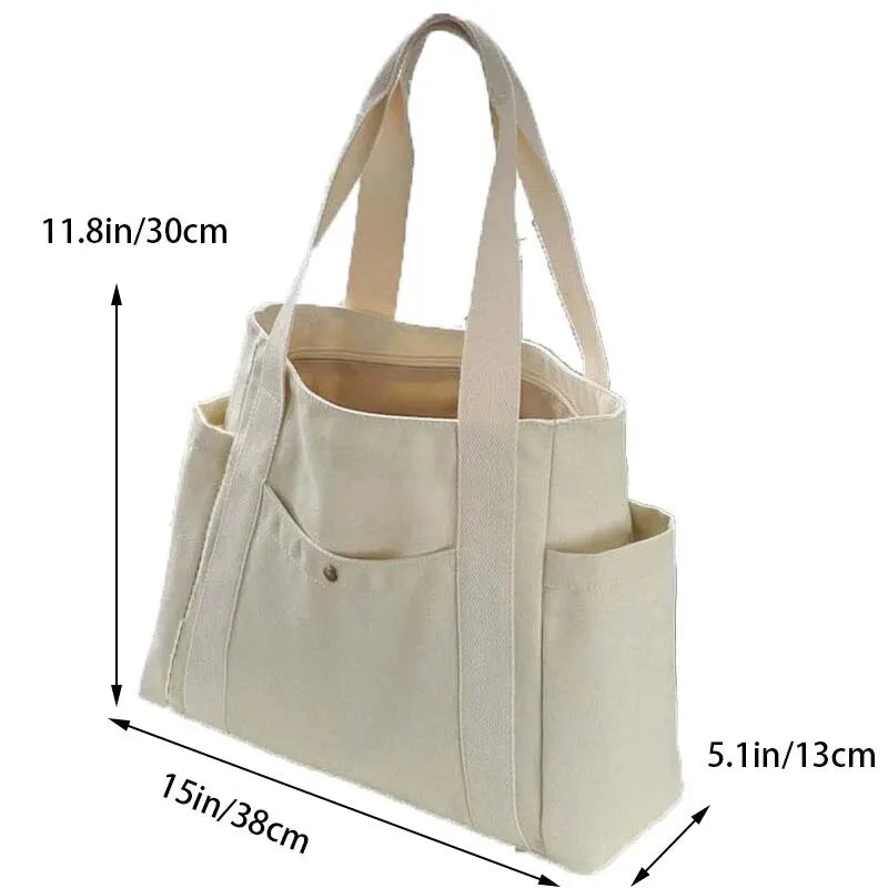 Tote Bags- Durable Canvas Tote Bag with Structured Design- - Chuzko Women Clothing