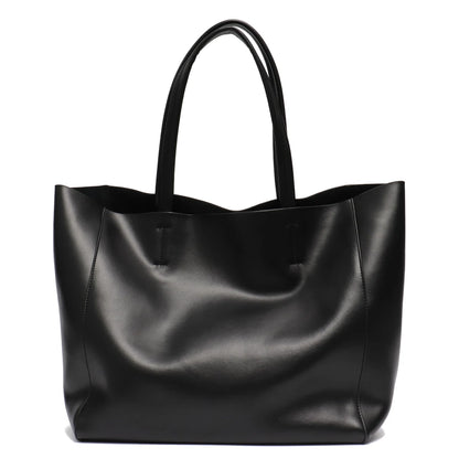 Tote Bags- Versatile Genuine Leather Tote Bag - Office to Outing- Black- Chuzko Women Clothing