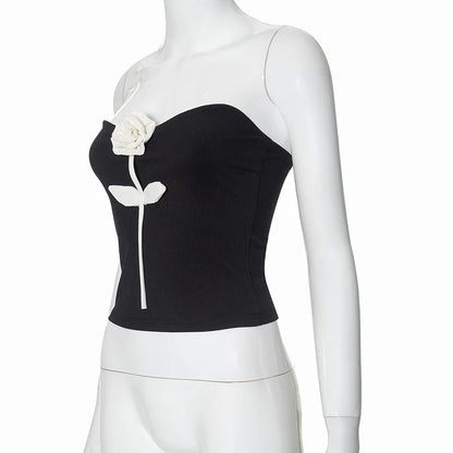 Damen-Tube-Top mit Blumenapplikation