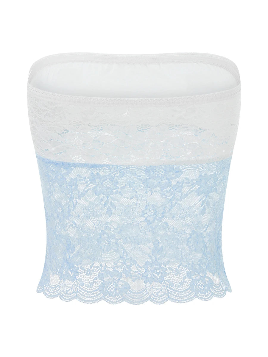Women's See-Through Lace Tube Top for Sunny Days