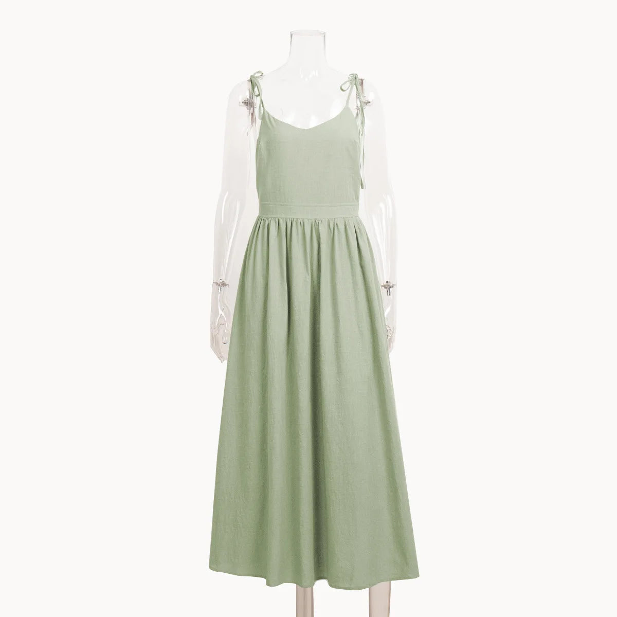 Vacation Dresses- Cotton Blend Summer Midi Sundress- - Chuzko Women Clothing