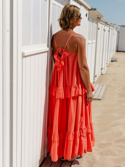 Vacay Tent Maxi-Stufenkleid