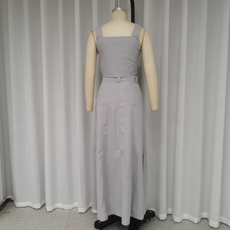 Summer Chic Crop Cami Top & A-Line Maxi Skirt Set for Women